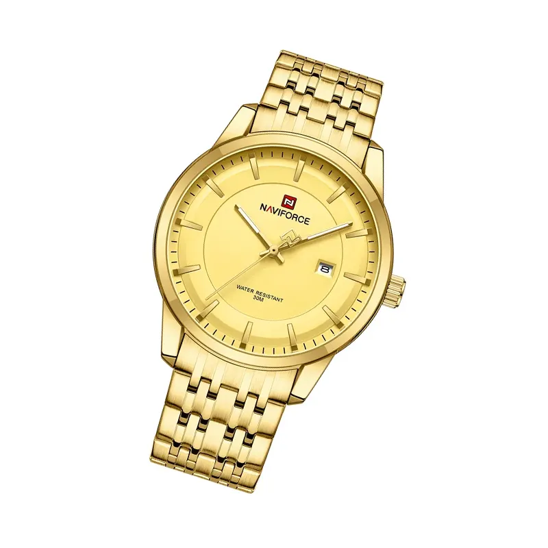 Naviforce Gold-tone Casual Couple Watch-  NF9228